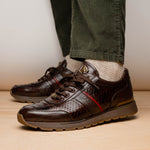 Marco Di Milano Brescia Python & Calfskin Sneakers Brown