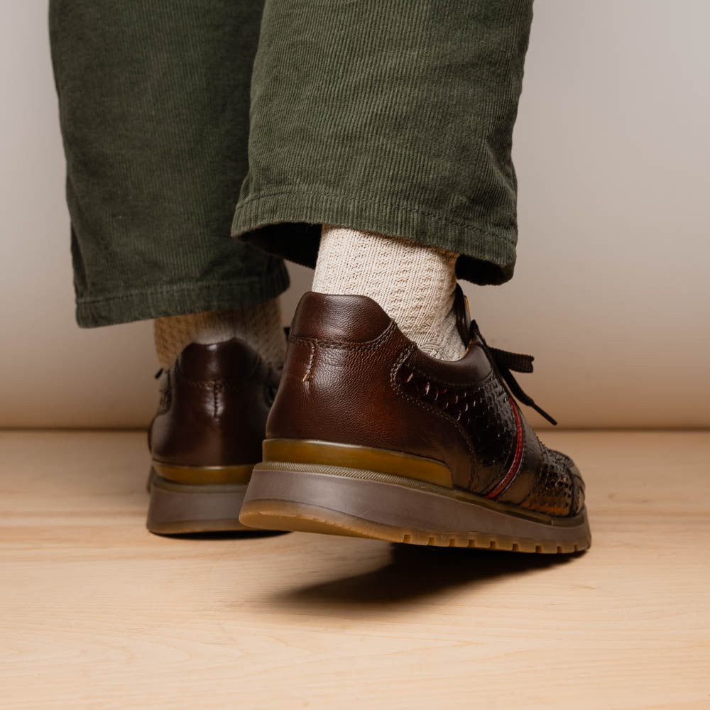 Marco Di Milano Brescia Python & Calfskin Sneakers Brown