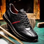 Marco Di Milano Brescia Python & Calfskin Sneakers Black