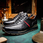 Marco Di Milano Brescia Python & Calfskin Sneakers Black