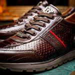 Marco Di Milano Brescia Python & Calfskin Sneakers Brown