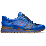 Marco Di Milano Brescia Python & Calfskin Sneakers Electric Blue