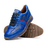 Marco Di Milano Brescia Python & Calfskin Sneakers Electric Blue