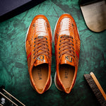 Marco Di Milano Brescia Python & Calfskin Sneakers Honey