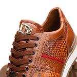 Marco Di Milano Brescia Python & Calfskin Sneakers Honey