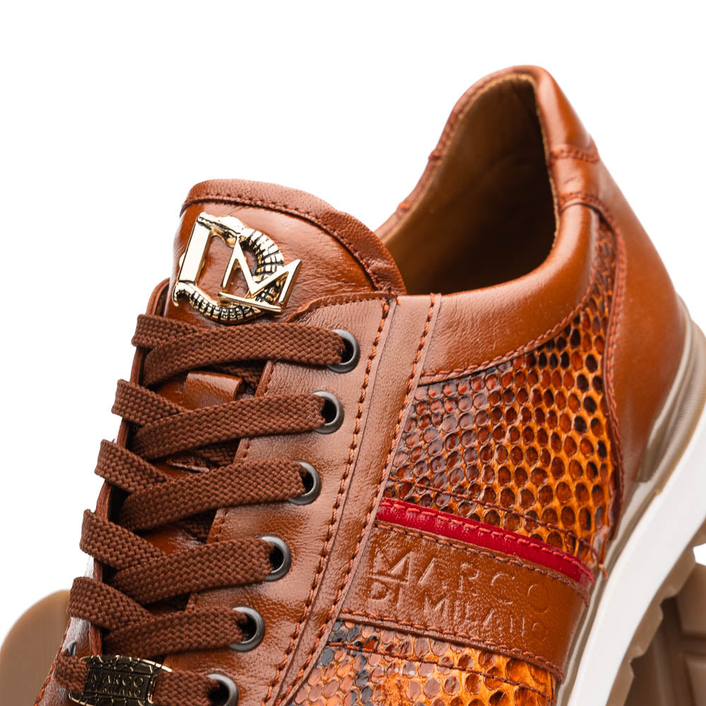 Marco Di Milano Brescia Python & Calfskin Sneakers Honey