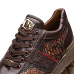 Marco Di Milano Brescia Python & Calfskin Sneakers Washed Cognac