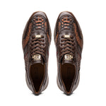 Marco Di Milano Brescia Python & Calfskin Sneakers Washed Cognac
