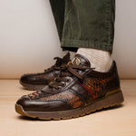 Marco Di Milano Brescia Python & Calfskin Sneakers Washed Cognac