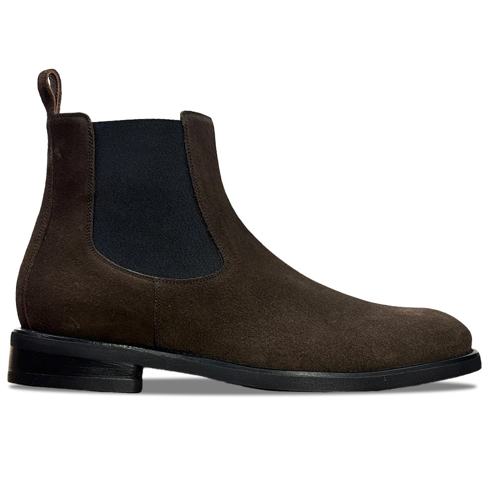Calzoleria Toscana Calci Double Gore Velour Suede Chelsea Boot Dusty Brown