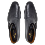 Bruno Magli Alberto Leather Monk Strap Boots Dark Grey