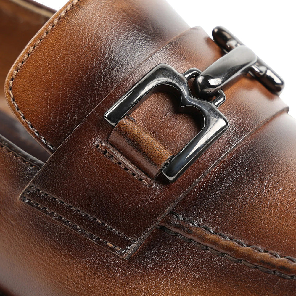 Bruno Magli Alpha Bit Leather Loafers Cognac