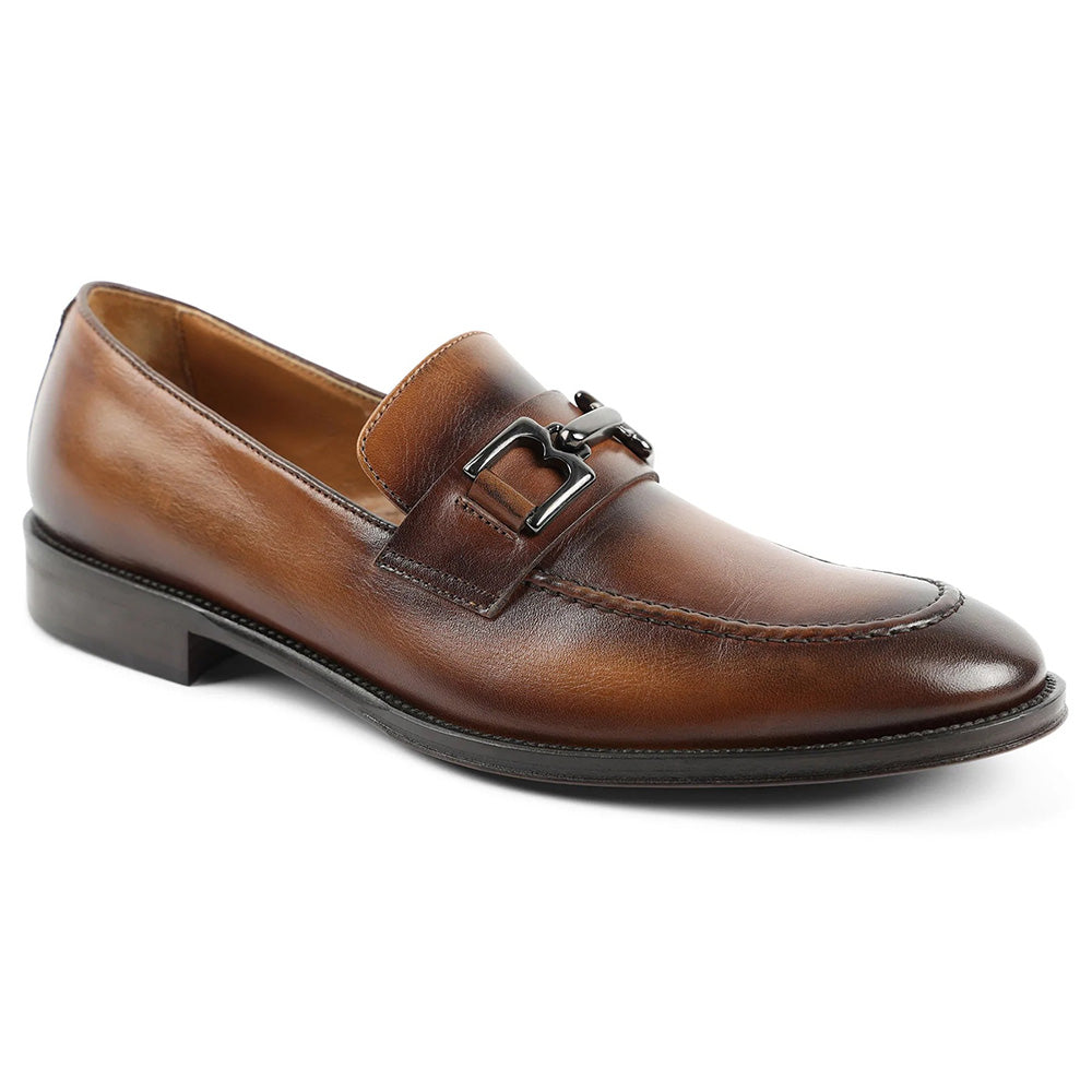 Bruno Magli Alpha Bit Leather Loafers Cognac