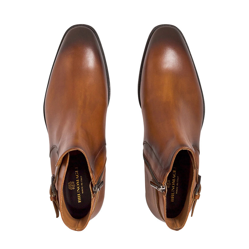 Bruno Magli Angiolini Leather Dress Boots Cognac