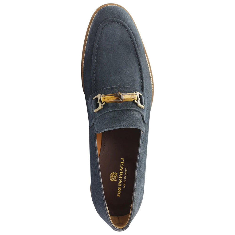 Bruno Magli Antonio Suede Loafers Navy