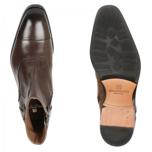 Bruno Magli Arcadia Cap Toe Boot Dark Brown