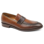 Bruno Magli Arezzo Two-tone Penny Loafers Cognac / Dark Brown