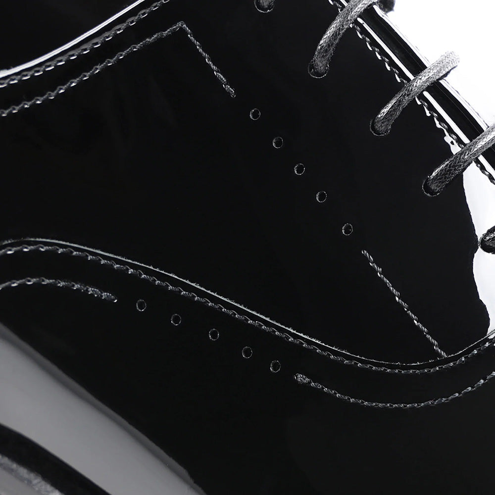 Bruno Magli Arno Sera Plain-toe Balmoral Oxfords Black Patent