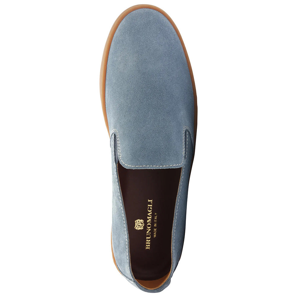 Bruno Magli Bilboa Suede Slip-on Shoes Light Blue