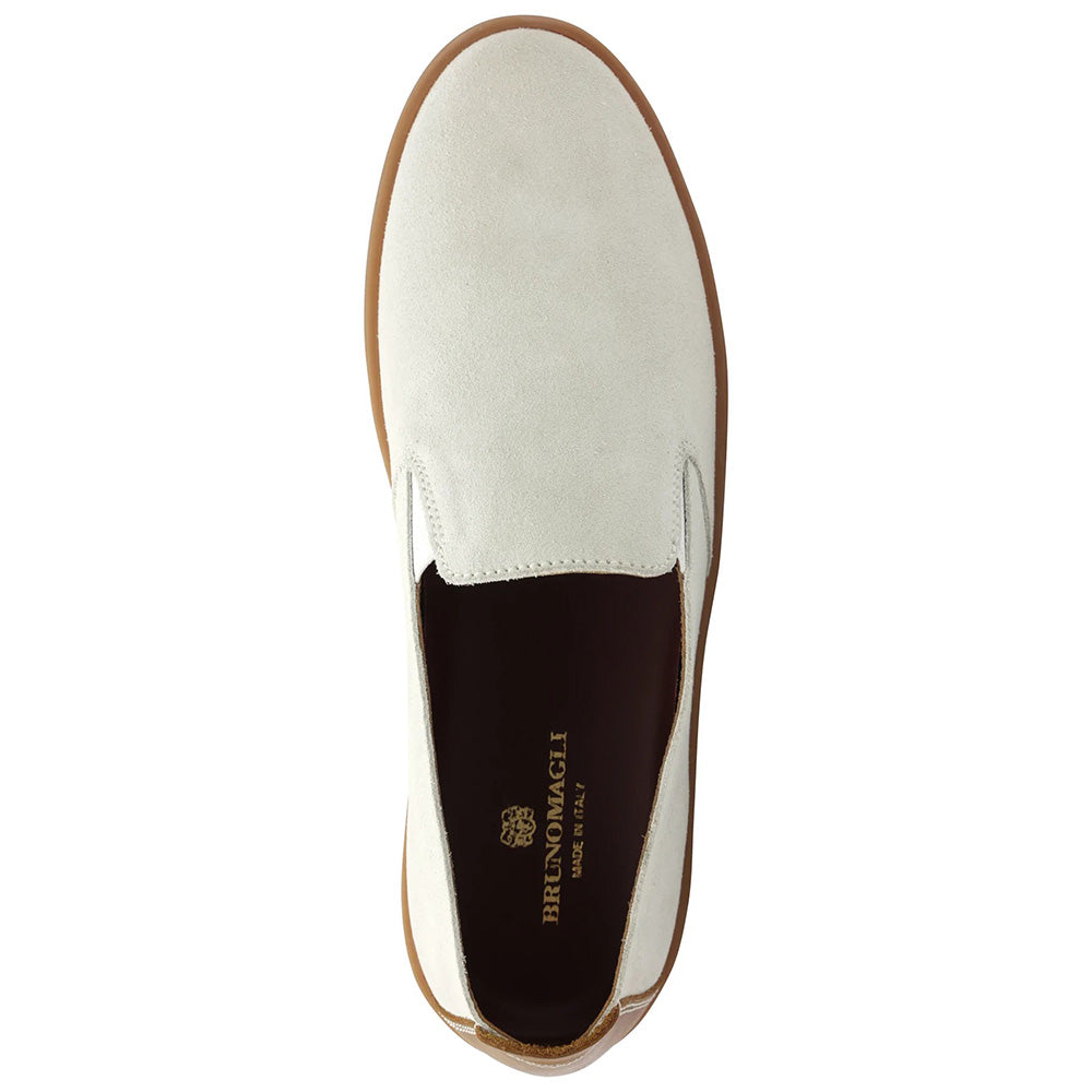 Bruno Magli Bilboa Suede Slip-on Shoes White