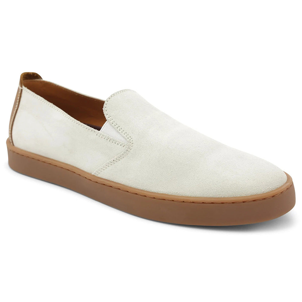 Bruno Magli Bilboa Suede Slip-on Shoes White