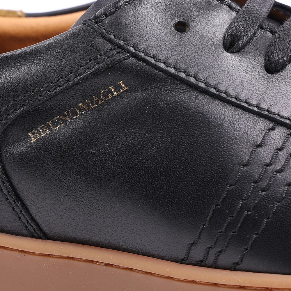 Bruno Magli Bono Leather Lace-up Sneakers Black