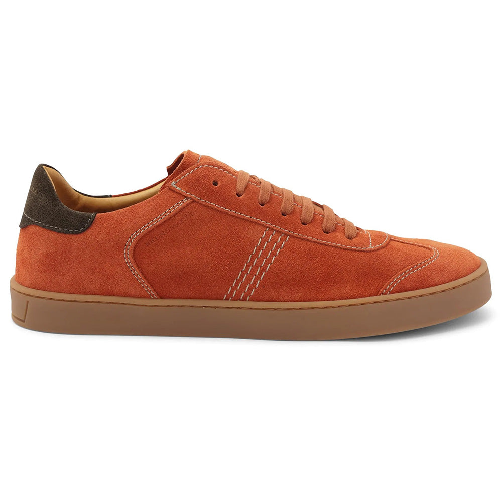 Bruno Magli Bono Suede Lace-up Sneakers Saffron
