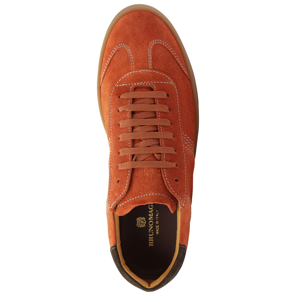 Bruno Magli Bono Suede Lace-up Sneakers Saffron