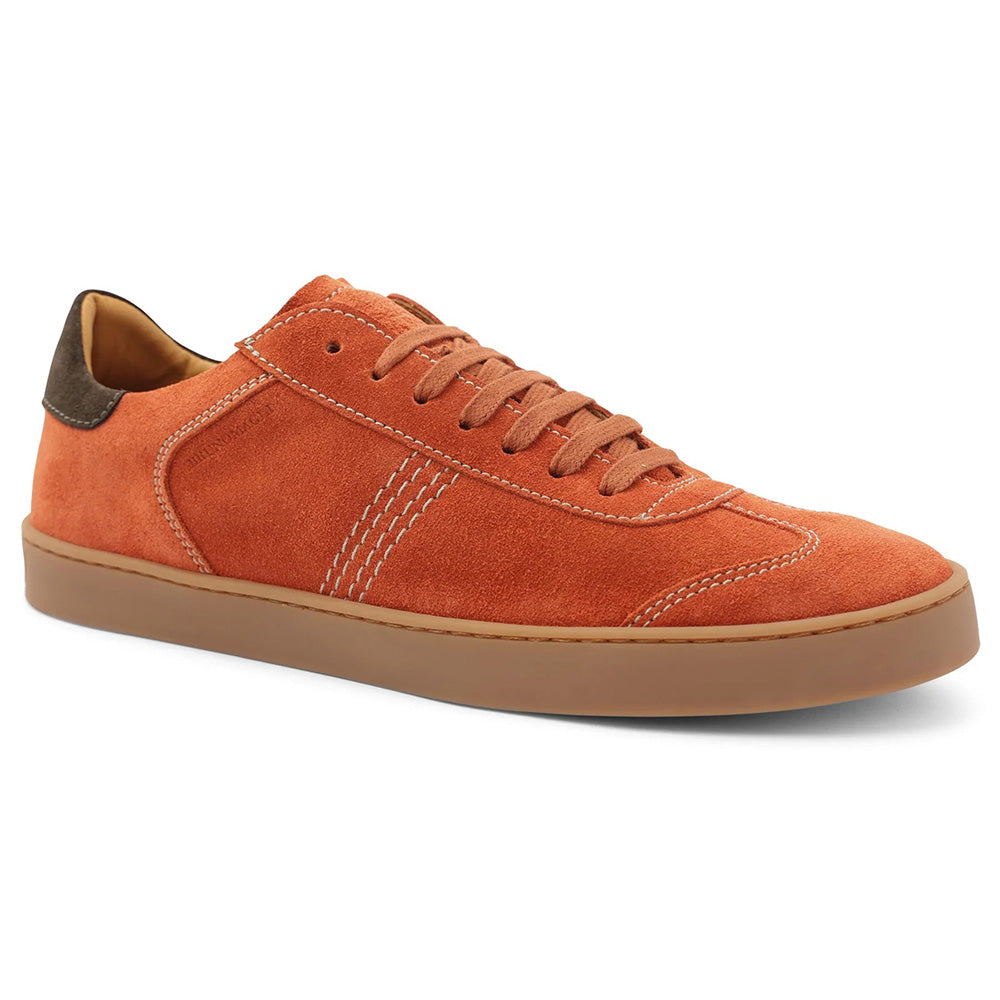 Bruno Magli Bono Suede Lace-up Sneakers Saffron