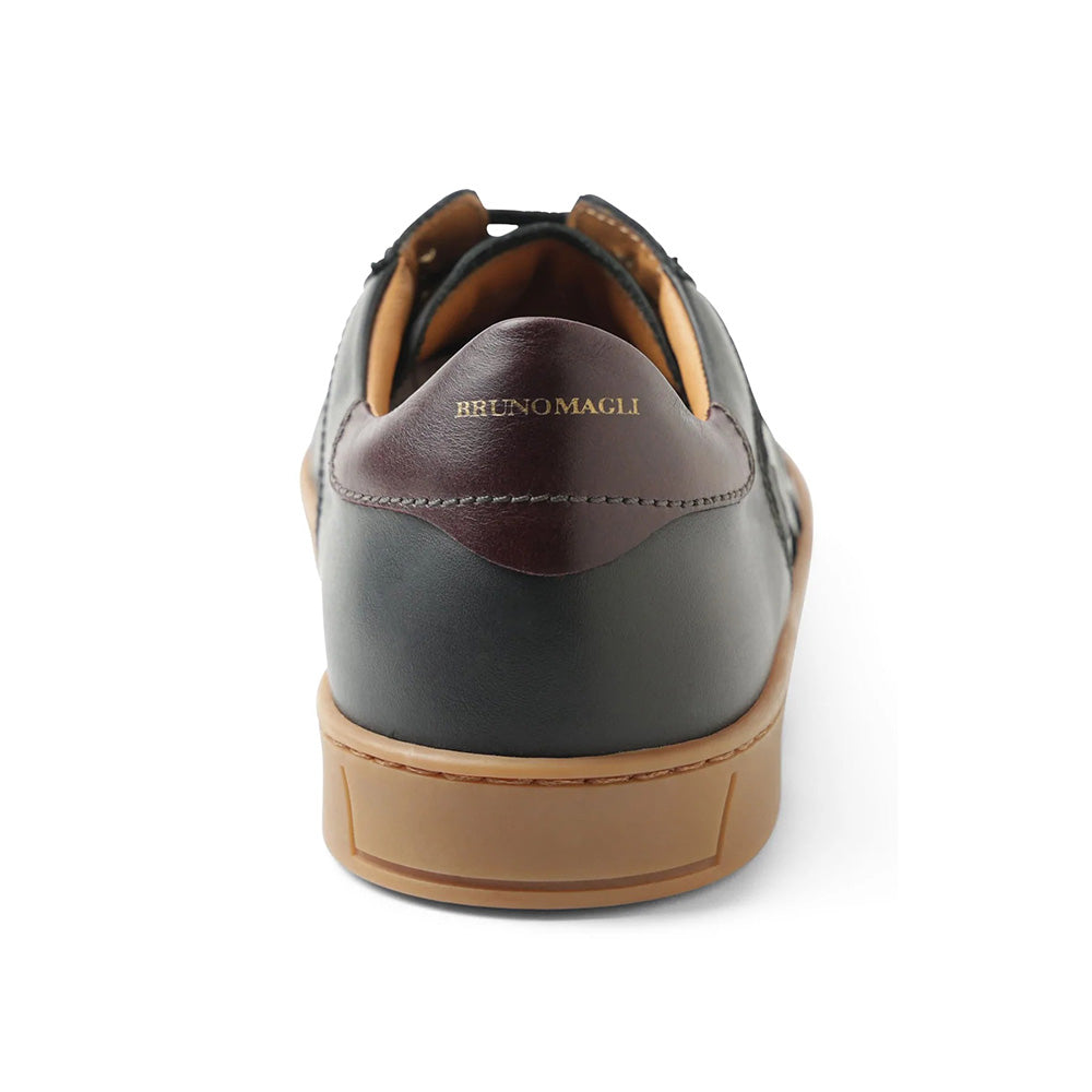 Bruno Magli Bono Woven Leather Lace-up Sneakers Black