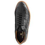 Bruno Magli Bono Woven Leather Lace-up Sneakers Black
