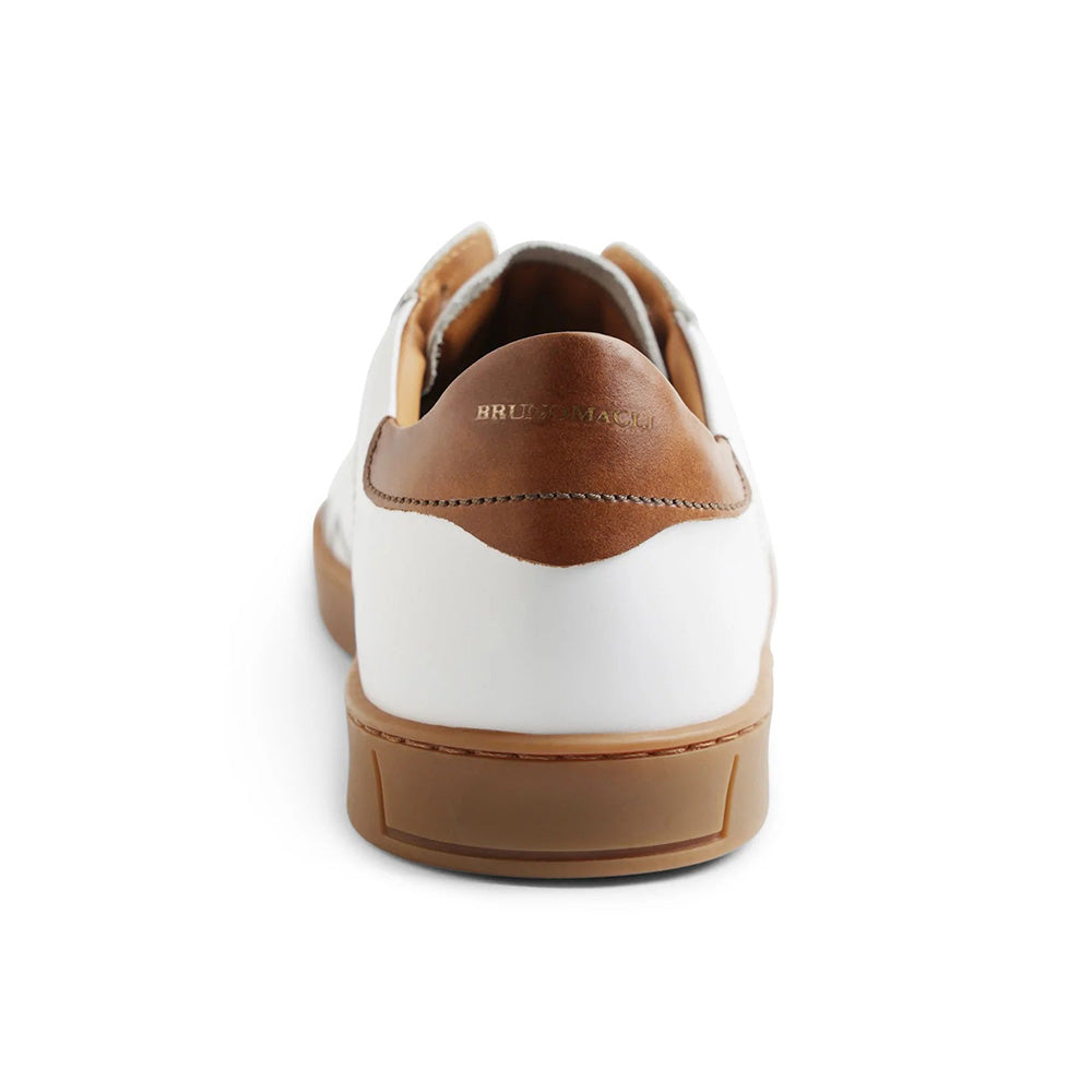 Bruno Magli Bono Woven Leather Lace-up Sneakers White
