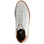 Bruno Magli Bono Woven Leather Lace-up Sneakers White