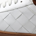 Bruno Magli Bono Woven Leather Lace-up Sneakers White