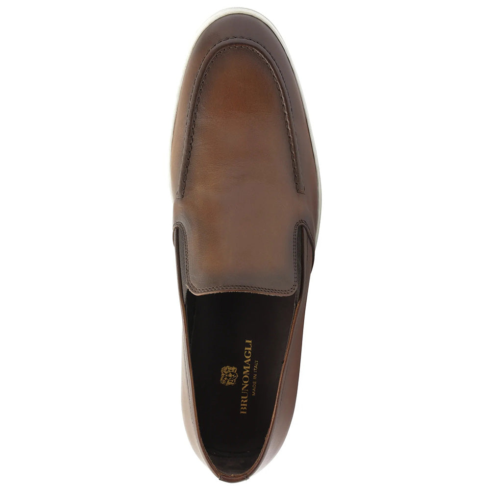 Bruno Magli Cielio Leather Venetian Loafers Cognac