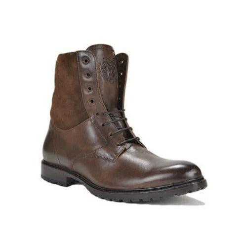 Bruno Magli Collezione Lotto Cordovan/Shearling Boots Dark Brown