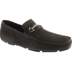 Bruno Magli Ebbu II Perforated Nubuck Bit Driving Loafers Black