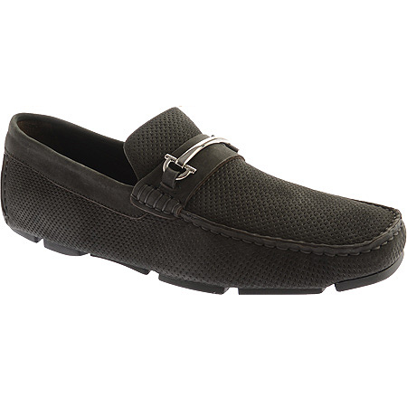 Bruno Magli Ebbu II Perforated Nubuck Bit Driving Loafers Black