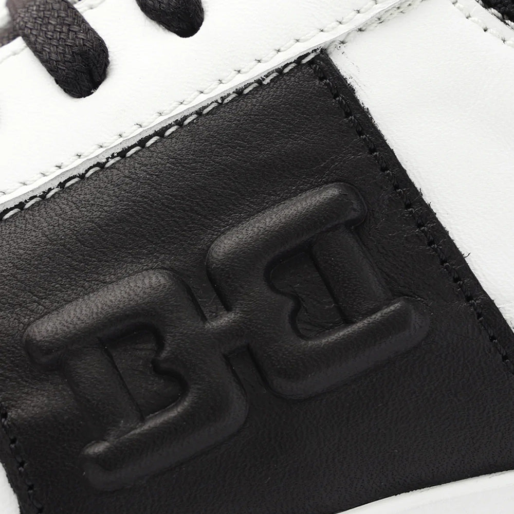 Bruno Magli Gatti Luxury Sport Leather Sneakers White / Black