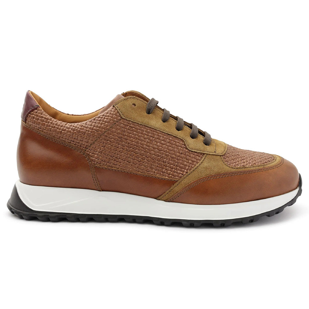 Bruno Magli Holden Leather Lace-up Sneakers Cognac