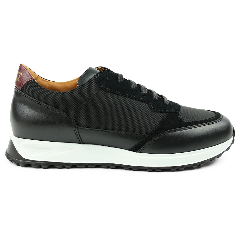 Bruno Magli Holden Leather / Nylon Lace-up Sneakers Black