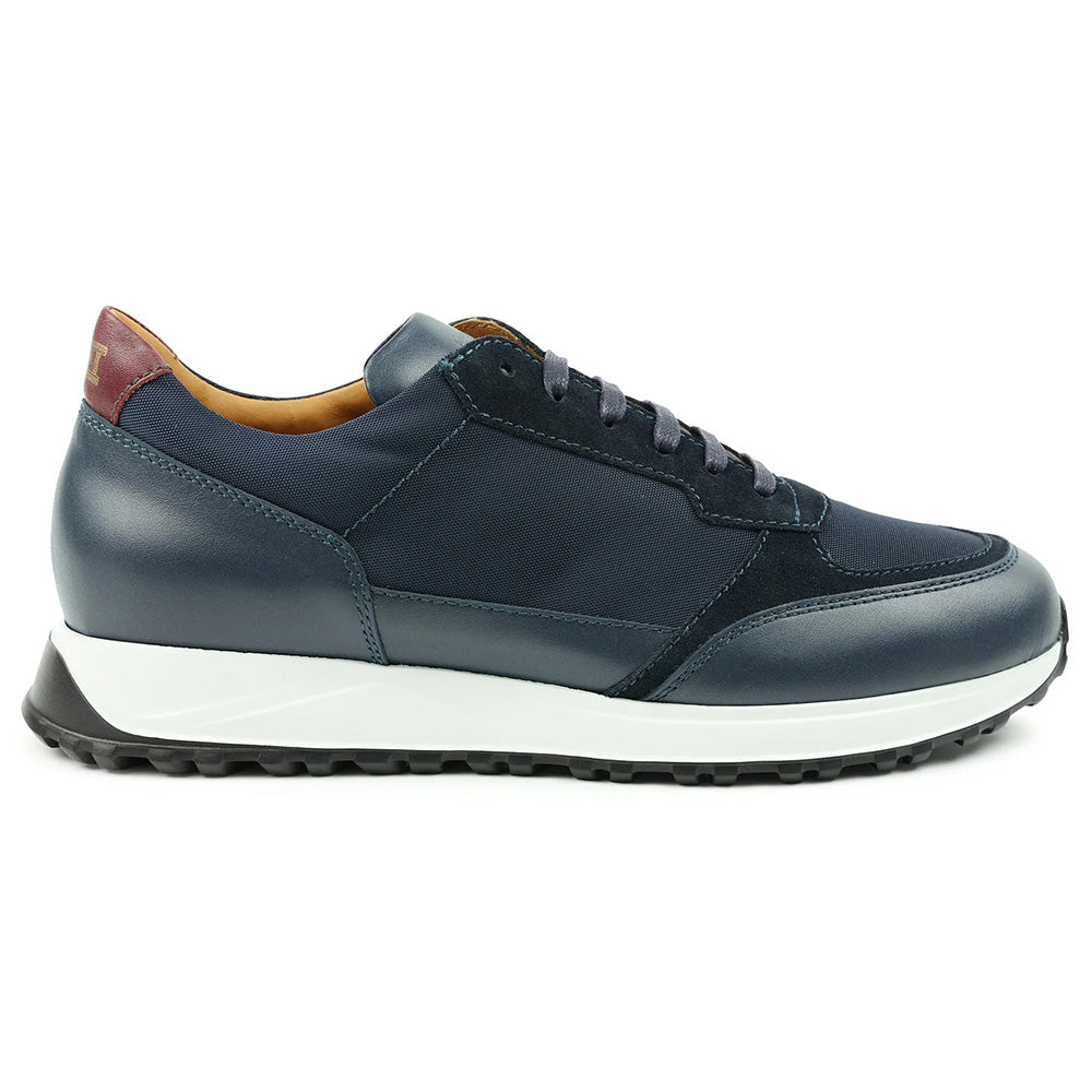 Bruno Magli Holden Leather / Nylon Lace-up Sneakers Navy