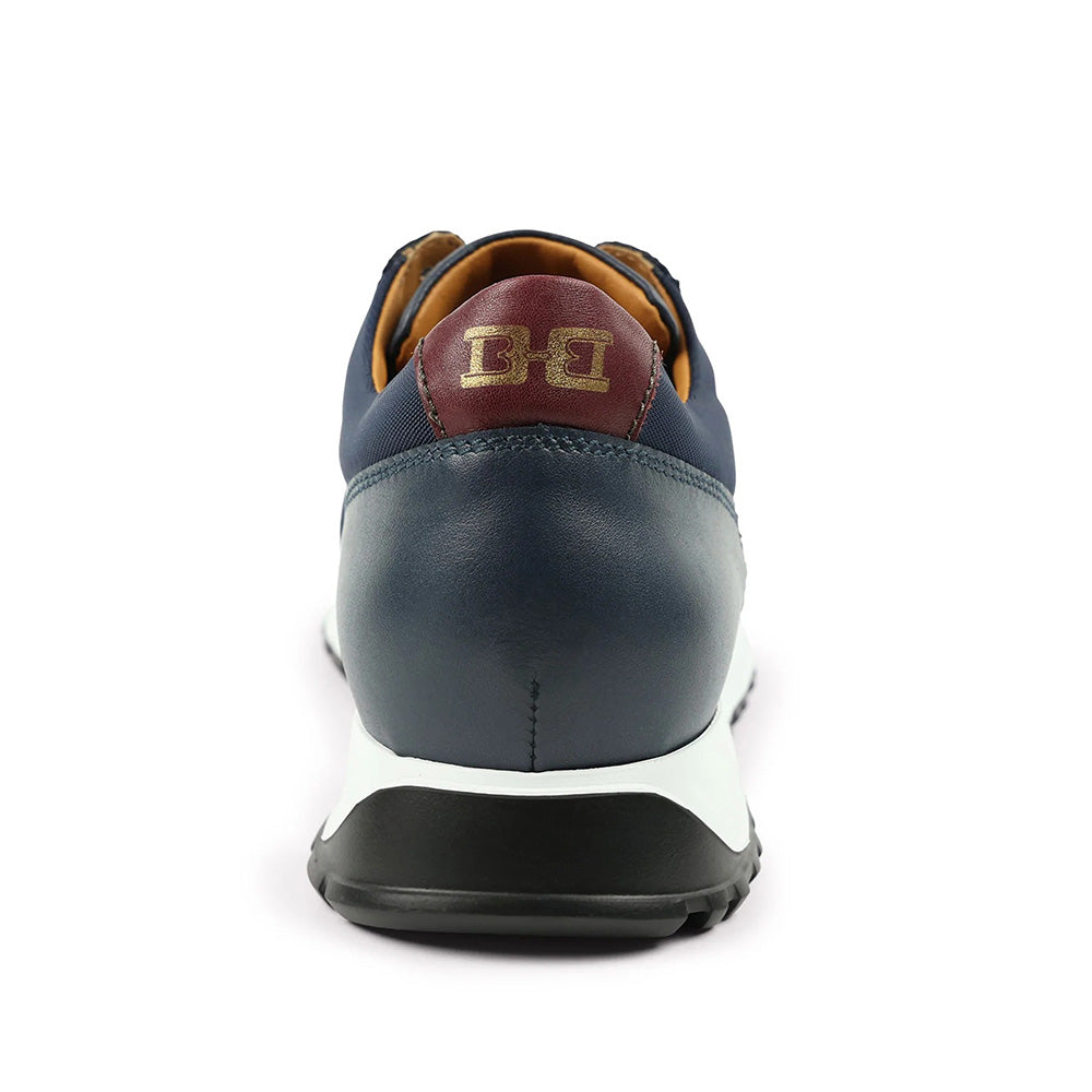 Bruno Magli Holden Leather / Nylon Lace-up Sneakers Navy