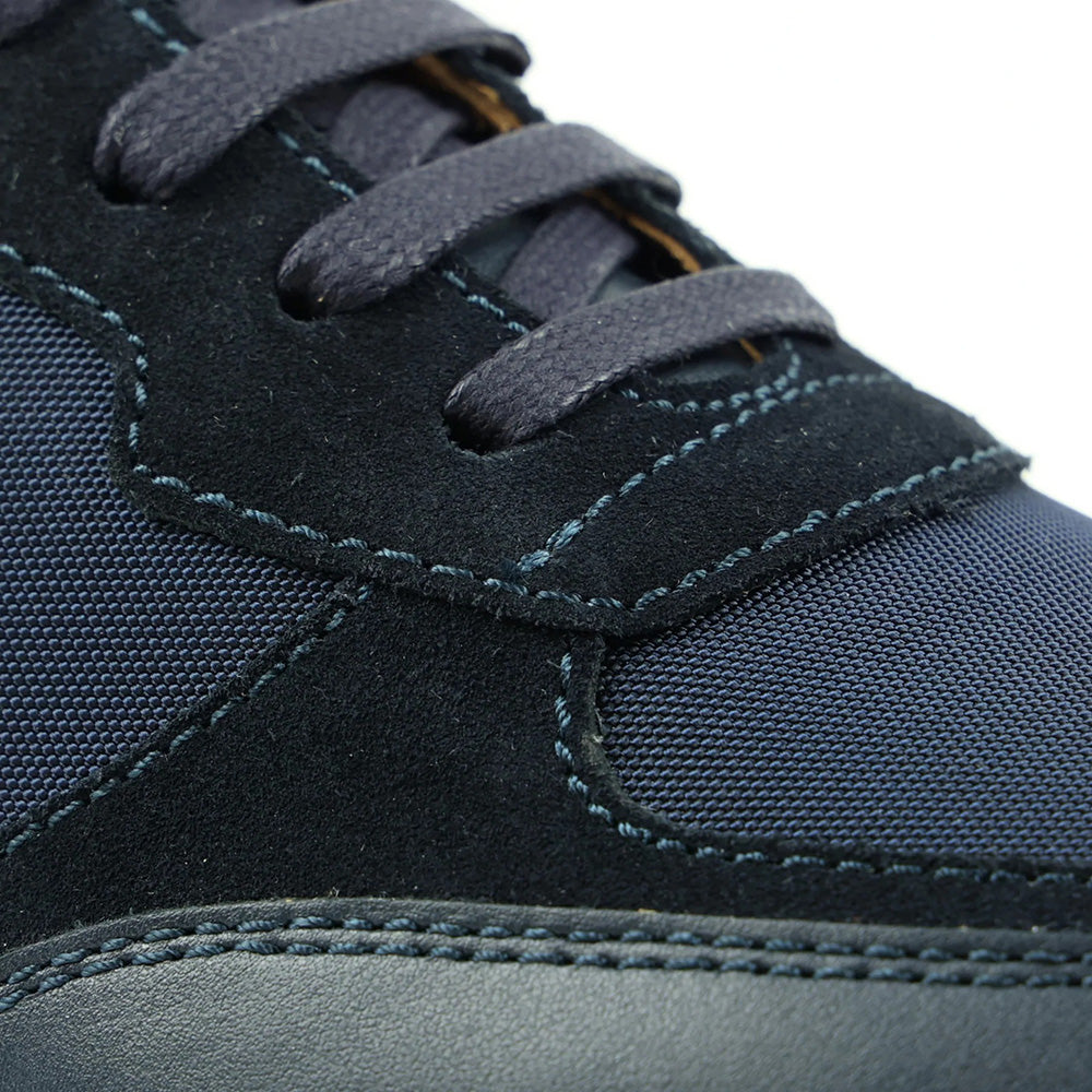 Bruno Magli Holden Leather / Nylon Lace-up Sneakers Navy
