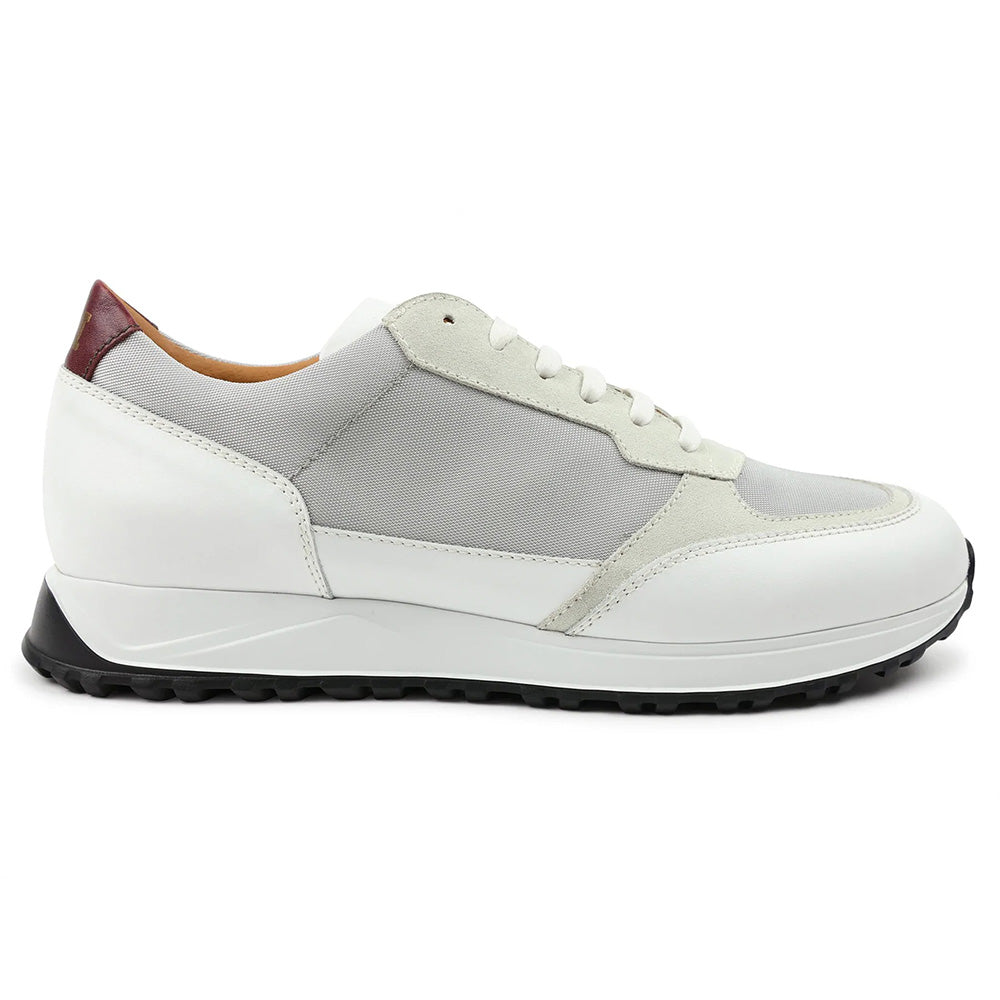 Bruno Magli Holden Leather / Nylon Lace-up Sneakers White / Light Grey