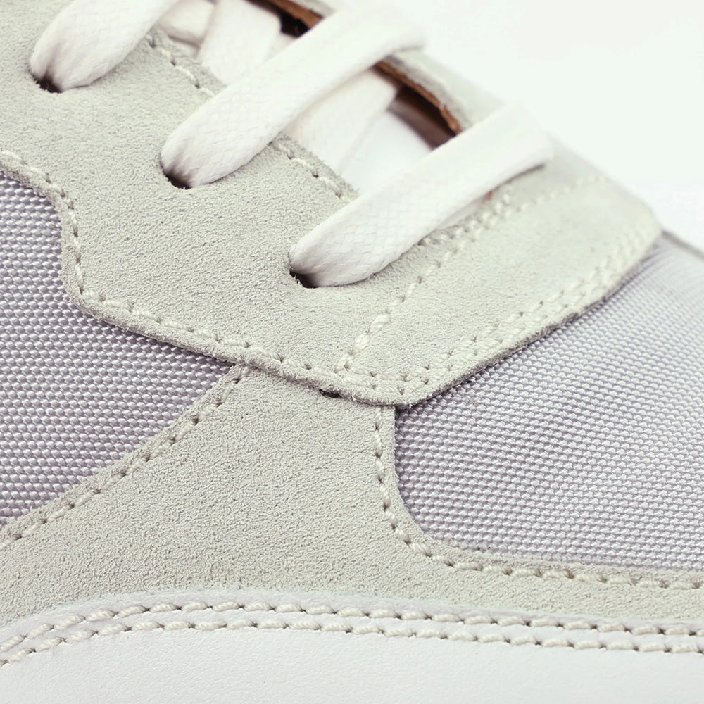 Bruno Magli Holden Leather / Nylon Lace-up Sneakers White / Light Grey