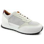 Bruno Magli Holden Leather / Nylon Lace-up Sneakers White / Light Grey