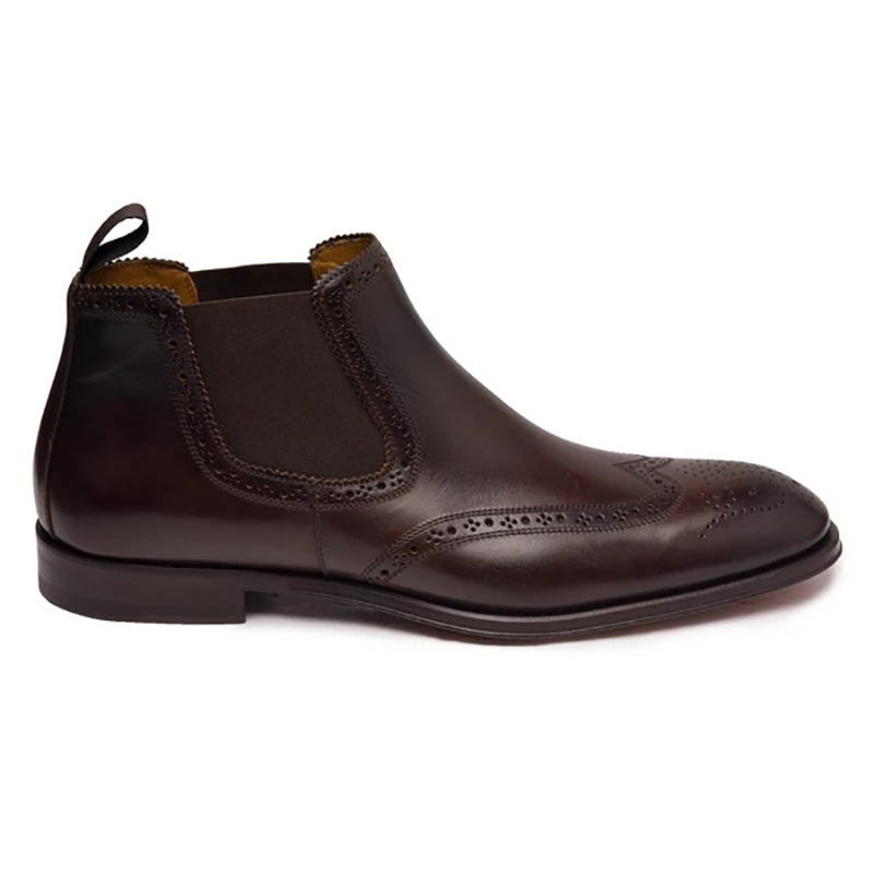 Bruno Magli Lamberto Wing-Tip Chelsea Boots Dark Brown