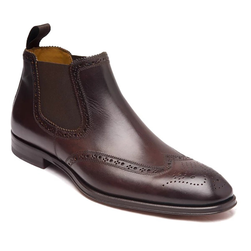 Bruno Magli Lamberto Wing-Tip Chelsea Boots Dark Brown