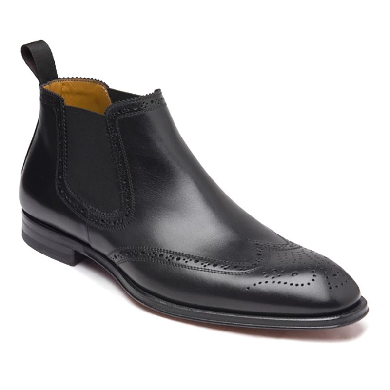 Bruno Magli Lamberto Wing-Tip Chelsea Boots Dark Grey